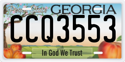 GA license plate CCQ3553