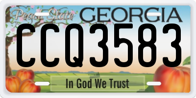 GA license plate CCQ3583