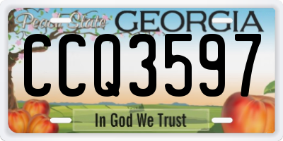 GA license plate CCQ3597