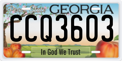 GA license plate CCQ3603