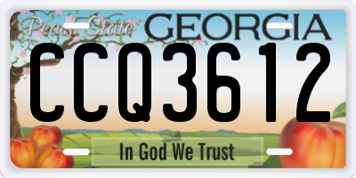 GA license plate CCQ3612
