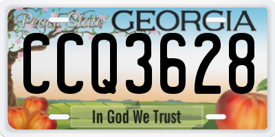 GA license plate CCQ3628