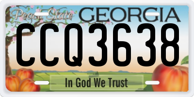 GA license plate CCQ3638