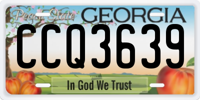 GA license plate CCQ3639