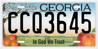 GA license plate CCQ3645