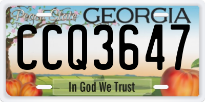 GA license plate CCQ3647