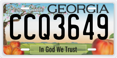 GA license plate CCQ3649