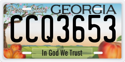 GA license plate CCQ3653