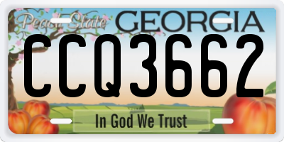 GA license plate CCQ3662