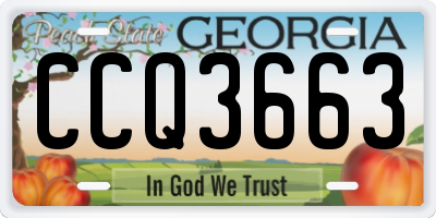 GA license plate CCQ3663