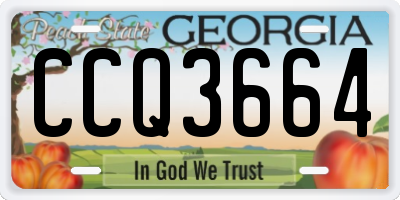 GA license plate CCQ3664