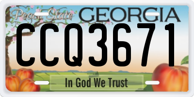 GA license plate CCQ3671