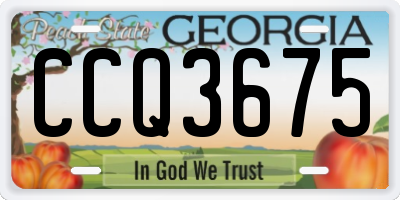 GA license plate CCQ3675