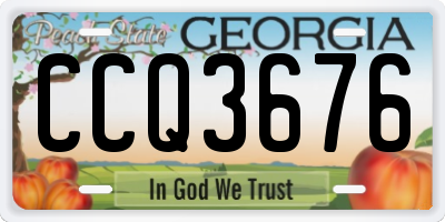 GA license plate CCQ3676