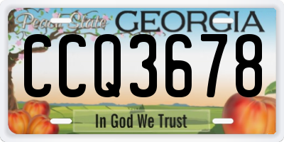GA license plate CCQ3678
