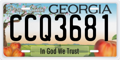 GA license plate CCQ3681