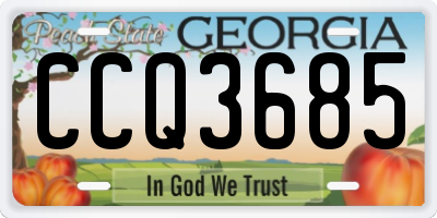 GA license plate CCQ3685