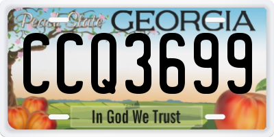 GA license plate CCQ3699
