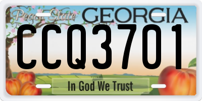 GA license plate CCQ3701
