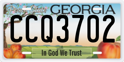 GA license plate CCQ3702