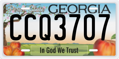 GA license plate CCQ3707