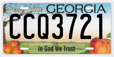 GA license plate CCQ3721