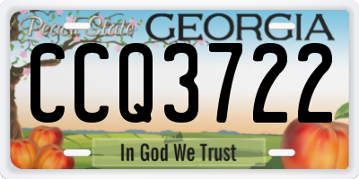 GA license plate CCQ3722