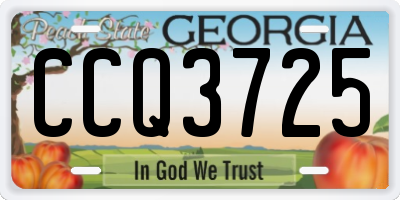 GA license plate CCQ3725