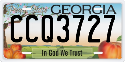 GA license plate CCQ3727
