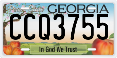 GA license plate CCQ3755