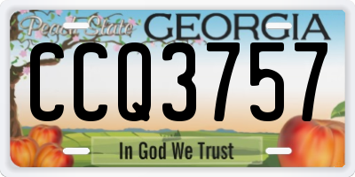 GA license plate CCQ3757