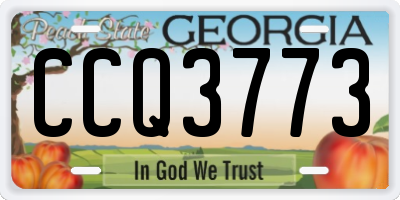 GA license plate CCQ3773