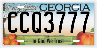 GA license plate CCQ3777