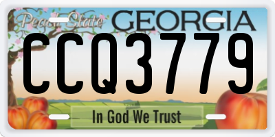 GA license plate CCQ3779