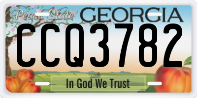 GA license plate CCQ3782