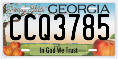 GA license plate CCQ3785