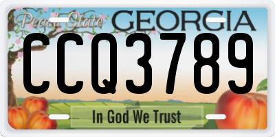GA license plate CCQ3789