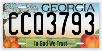 GA license plate CCQ3793
