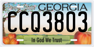 GA license plate CCQ3803