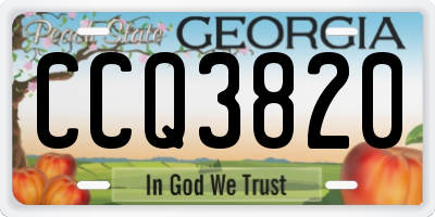 GA license plate CCQ3820