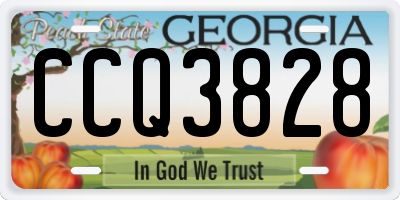 GA license plate CCQ3828