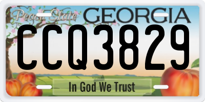 GA license plate CCQ3829