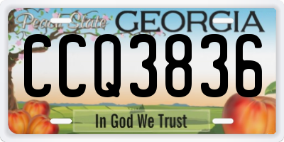 GA license plate CCQ3836