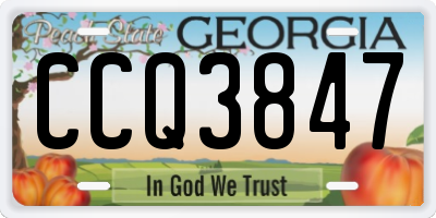 GA license plate CCQ3847