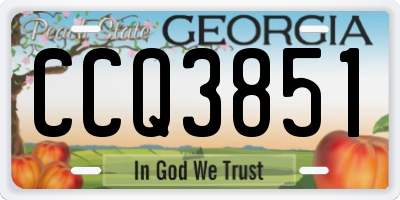GA license plate CCQ3851