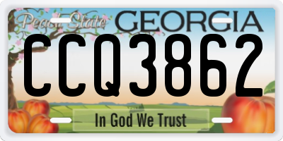 GA license plate CCQ3862