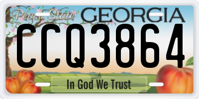 GA license plate CCQ3864