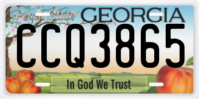 GA license plate CCQ3865