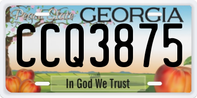 GA license plate CCQ3875