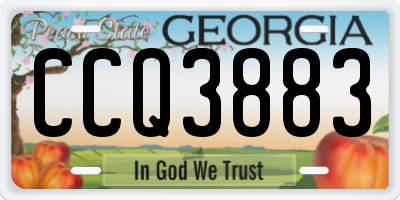 GA license plate CCQ3883